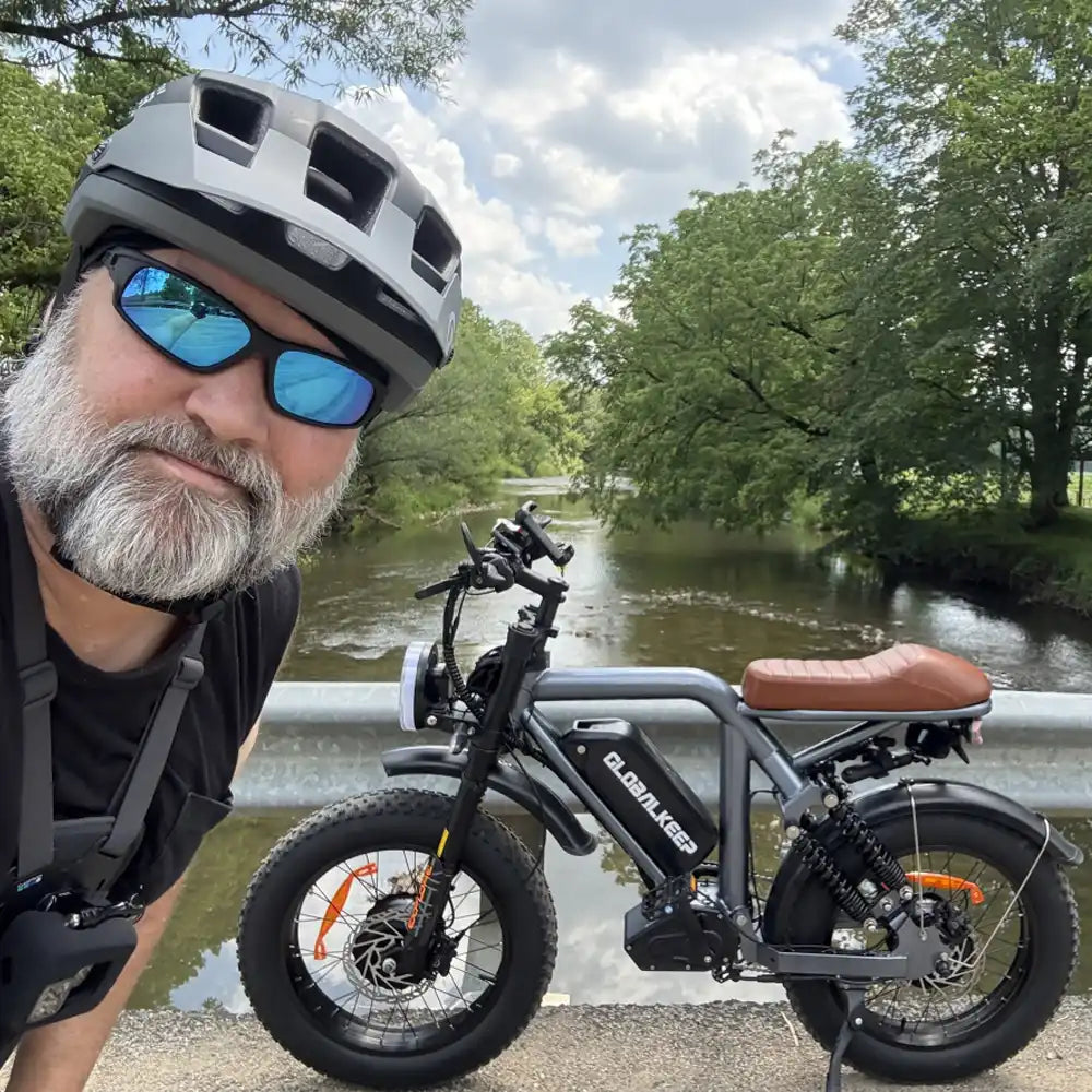 Hikeep MG 1500W high-speed fat tire electric bike with full suspension and 30+ MPH capability for all-terrain riding