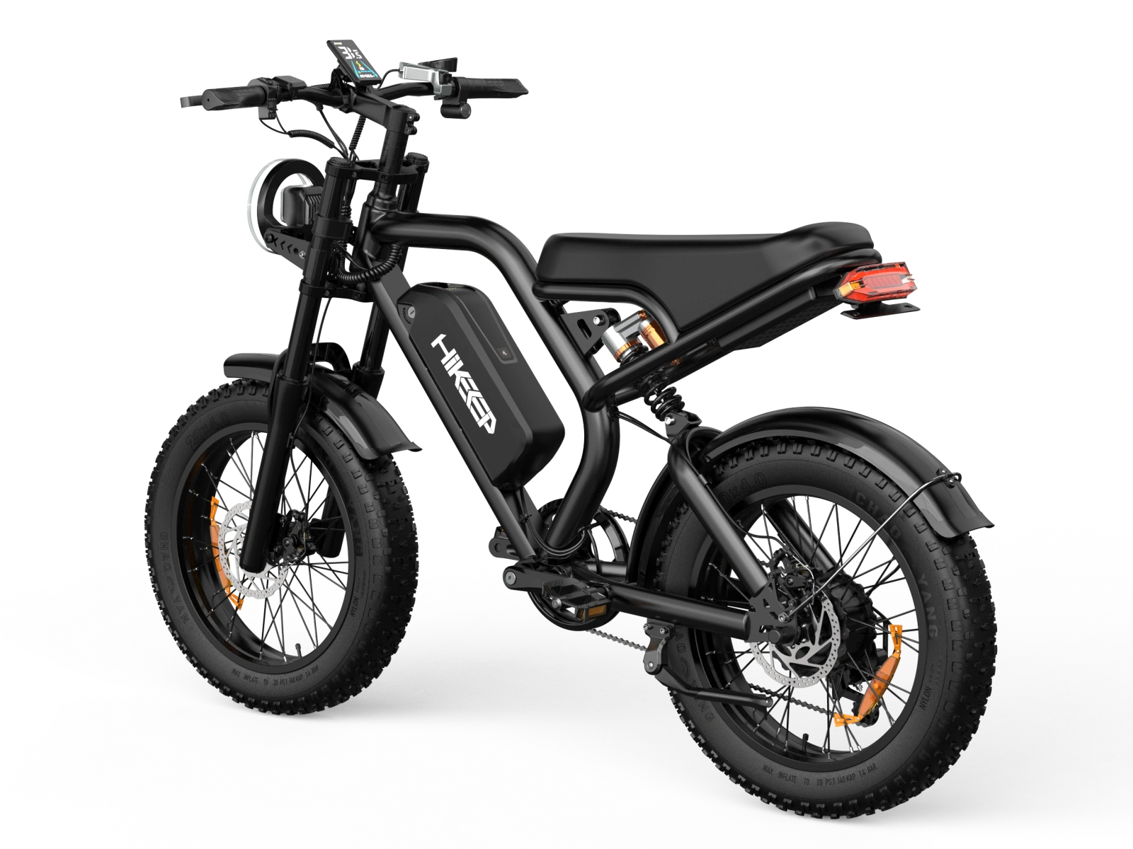 Hikeep K6 all-terrain electric bike with 20"x4.0" fat tires, 1500W motor, and full suspension in black