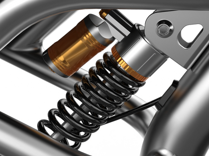 Front and rear full suspension system on Hikeep K6 Mini ebike for smooth off-road riding